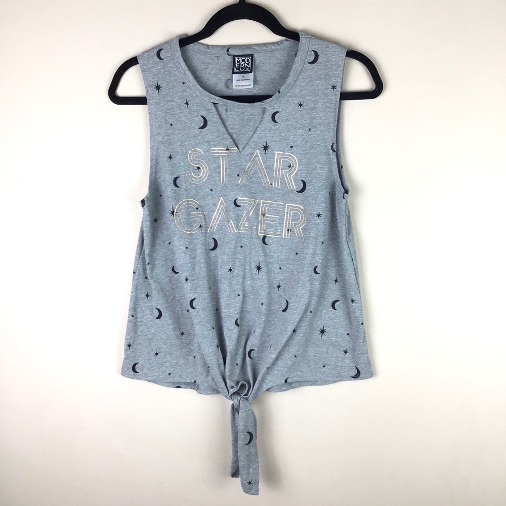 STARGAZER Moon Stars Sleeveless Graphic Tee Tank M